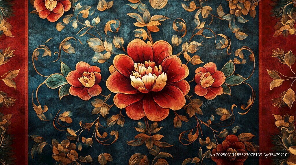 復(fù)古花卉圖案