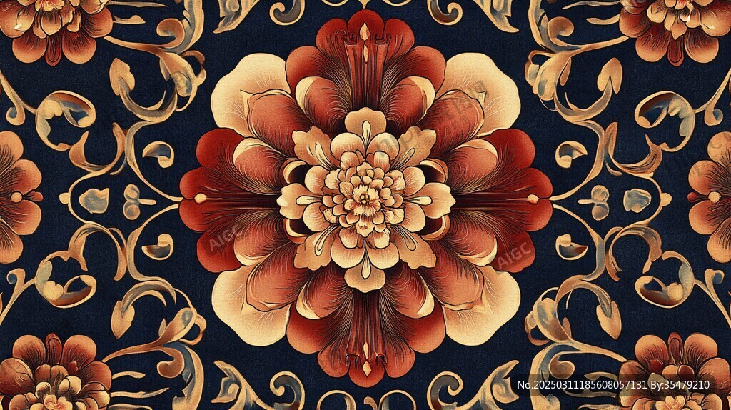 復(fù)古花卉圖案