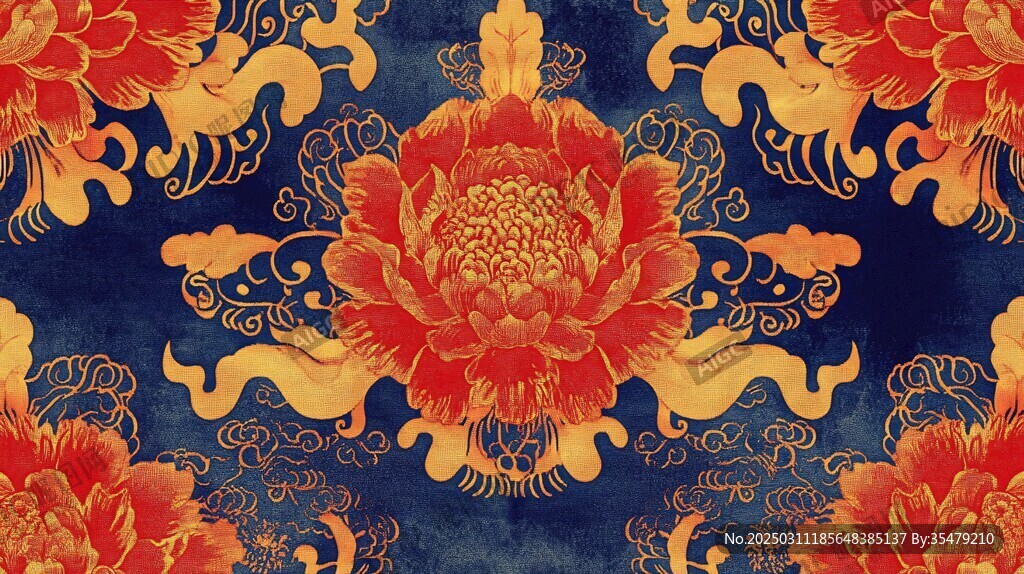 復(fù)古花卉圖案