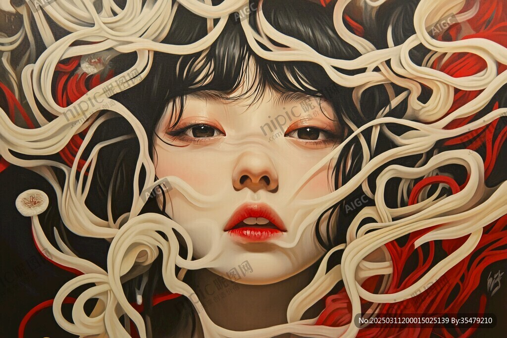 抽象人臉藝術作品
