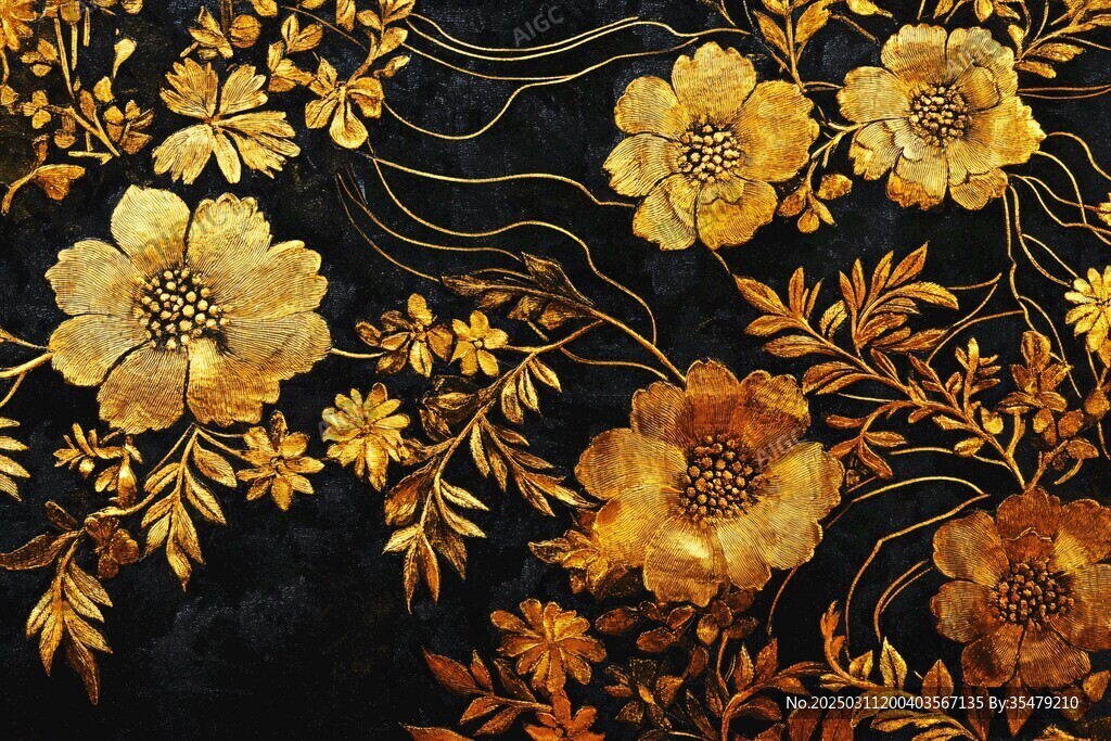 金色花卉圖案