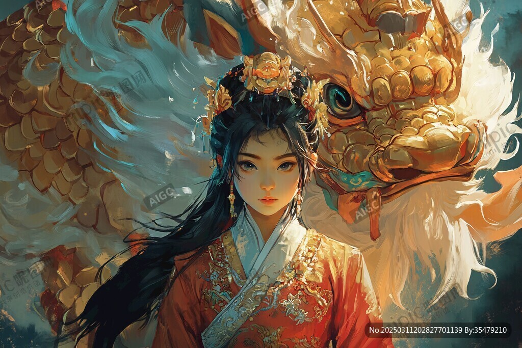 金龍與古裝女子