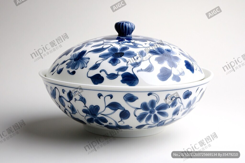 青花瓷蓋碗