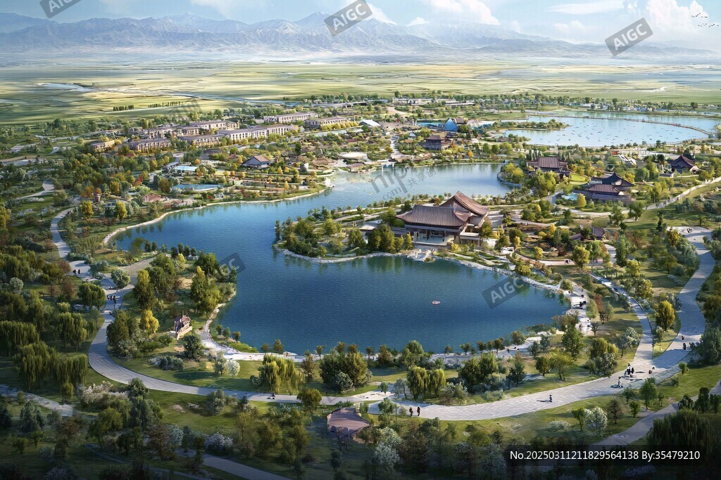生態(tài)旅游勝地的鳥瞰圖