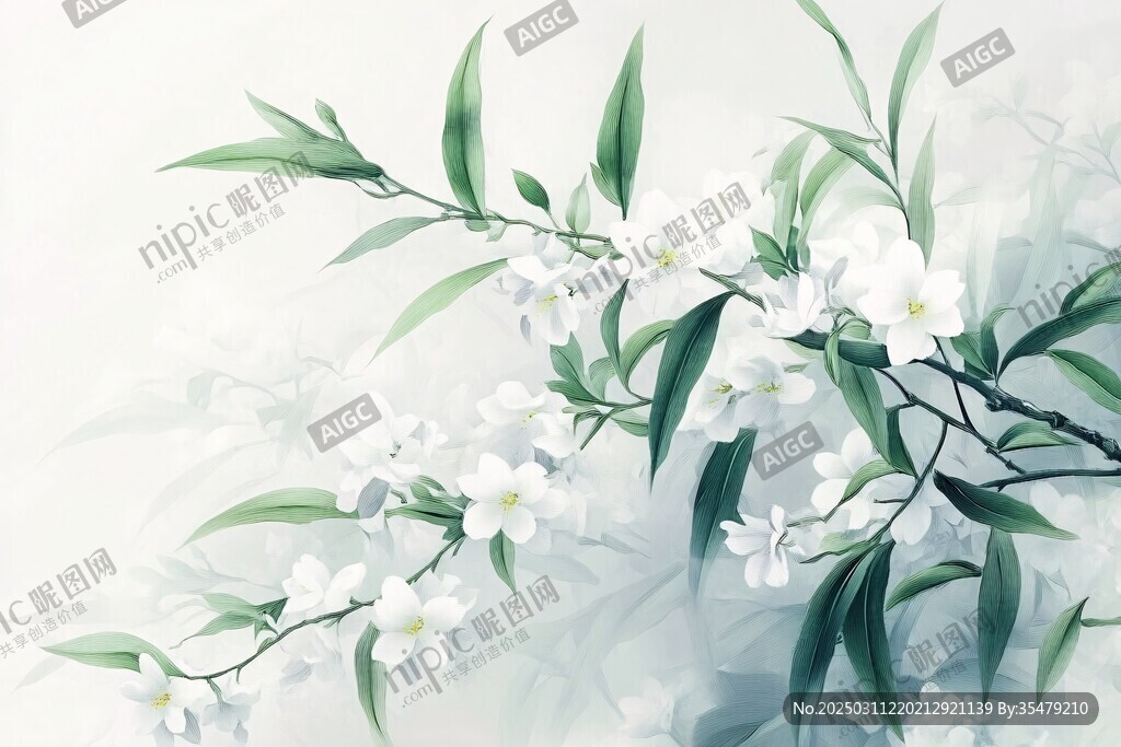 白花綠葉