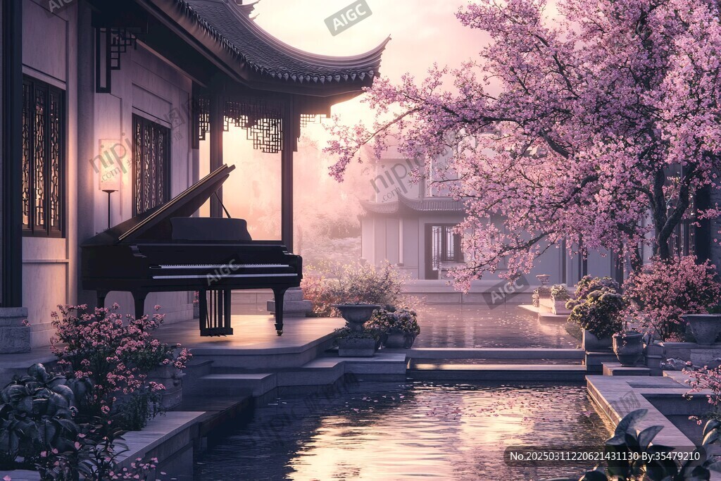 古典中國風格的寧靜庭院