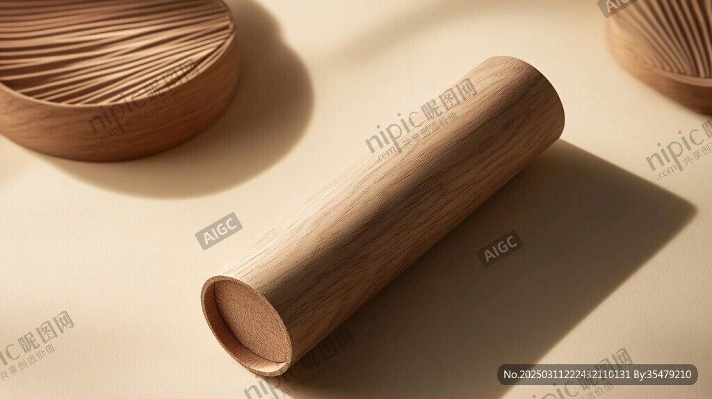 木質圓筒與波浪紋理的和諧融合