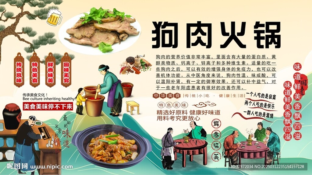 狗肉火鍋背景墻