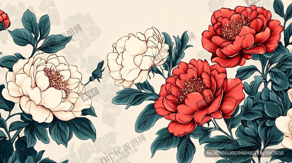 復(fù)古花卉圖案