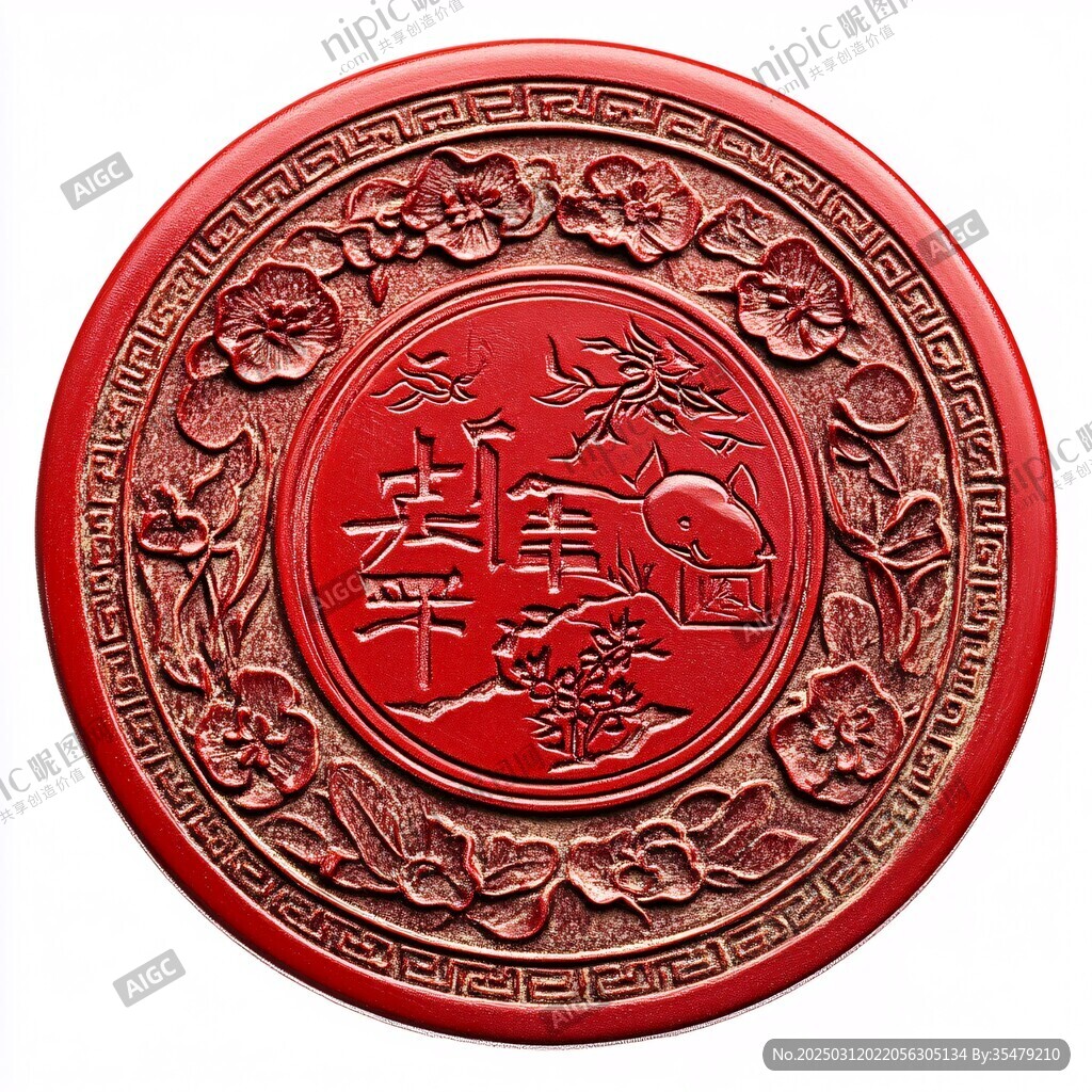 紅色圓形雕刻藝術品