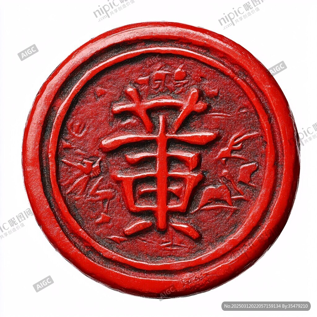 紅色古代印章圖案