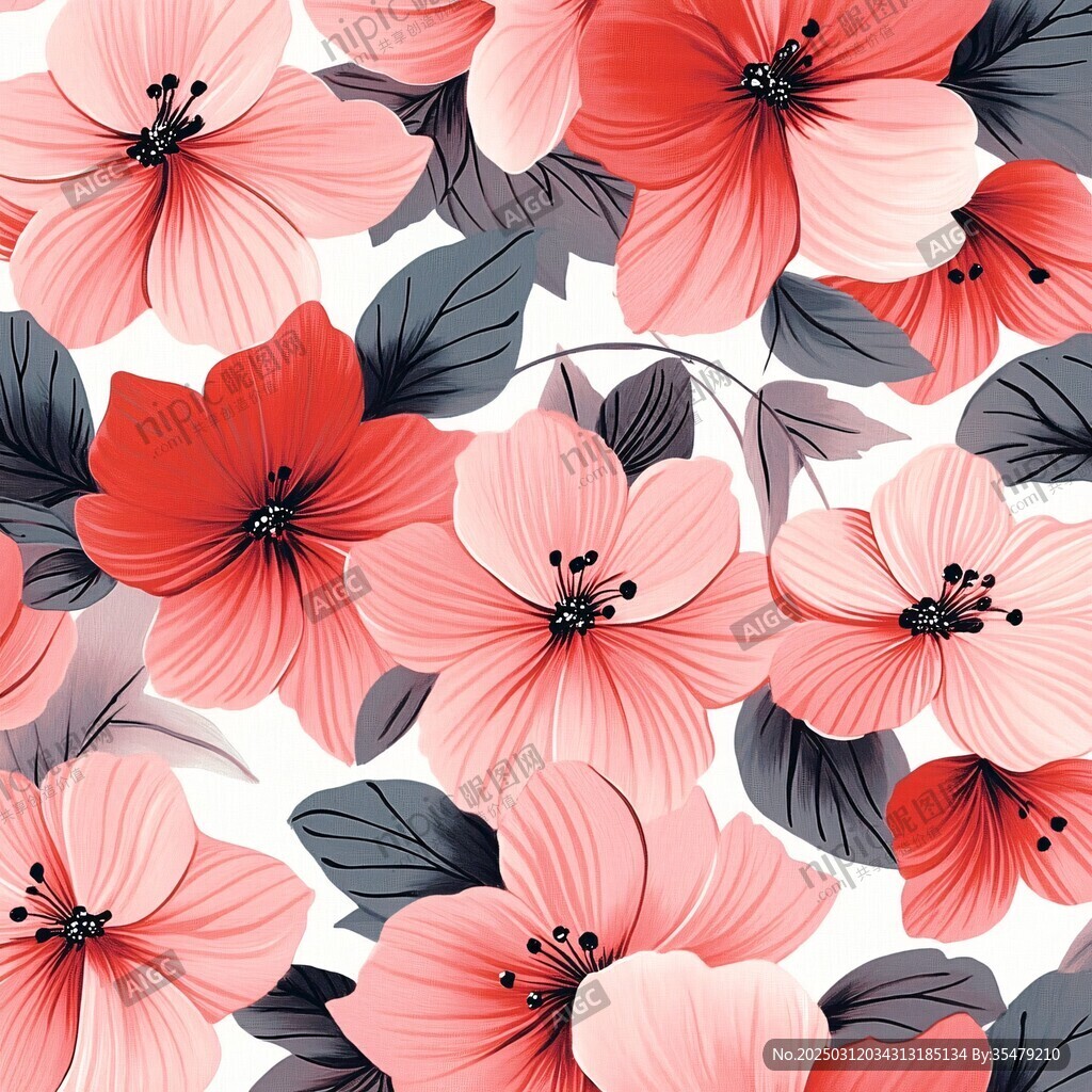 粉紅花卉圖案