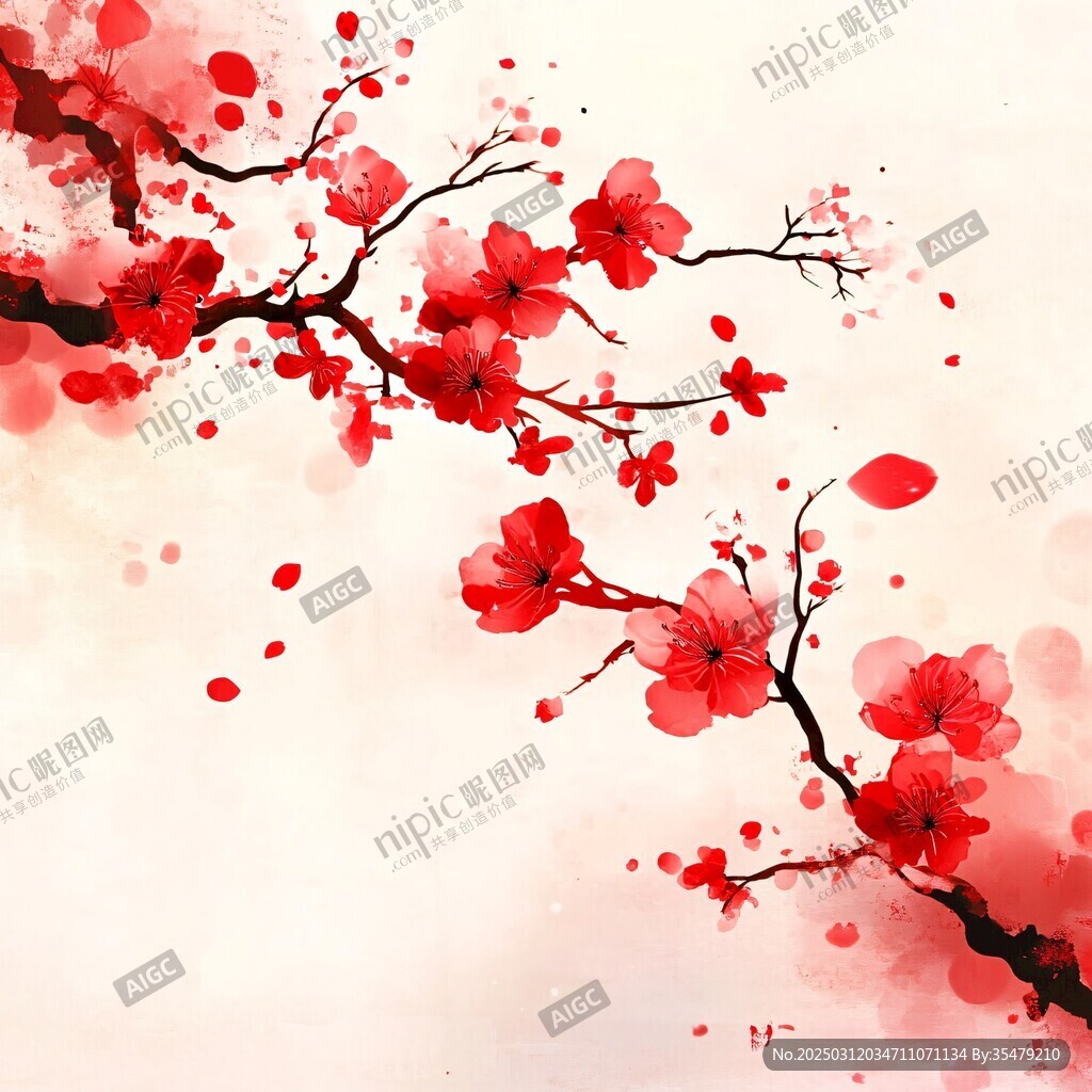 紅梅綻放