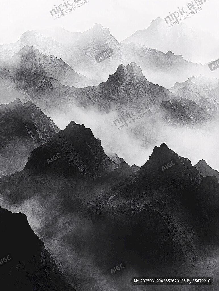 云霧繚繞的山脈