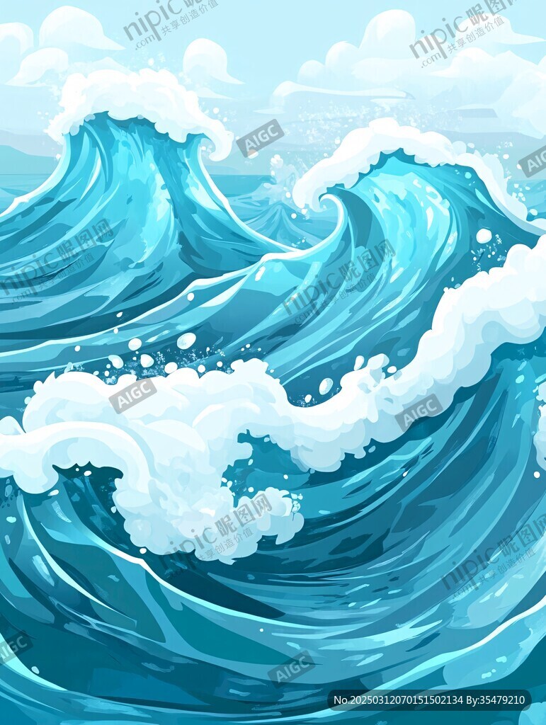 洶涌的海浪與天空