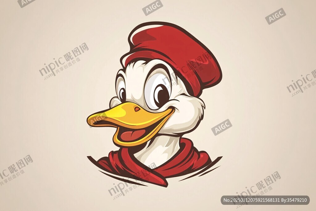卡通風格的唐老鴨頭像