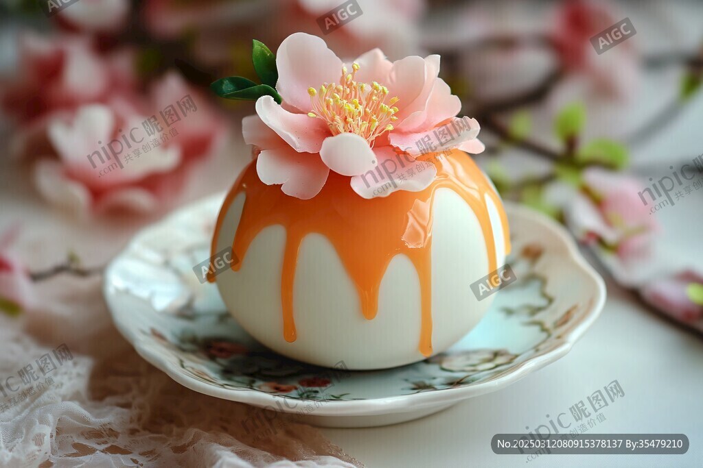 美味蛋糕 頂部裝飾精美