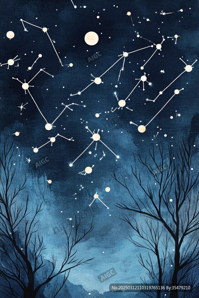 星空下的森林