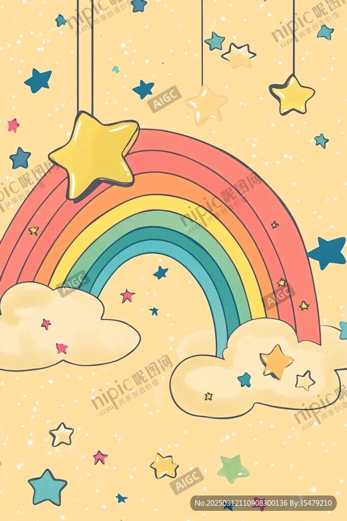 彩虹之上的星空