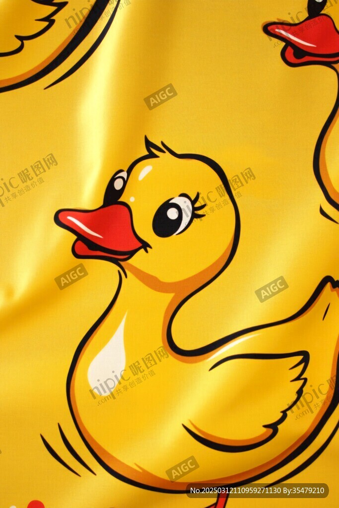 歡快的黃色小鴨圖案