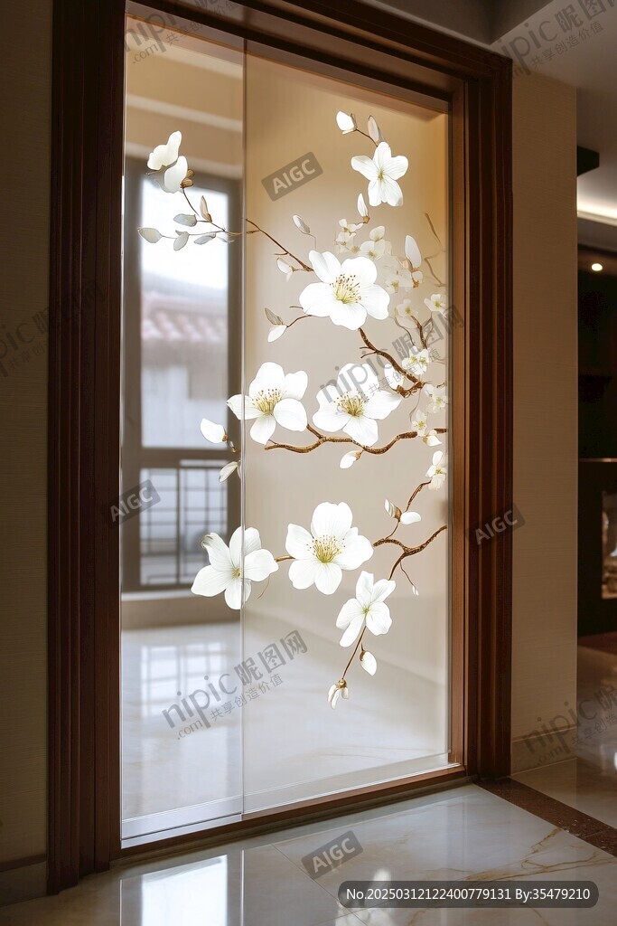 白色花朵玻璃藝術(shù)