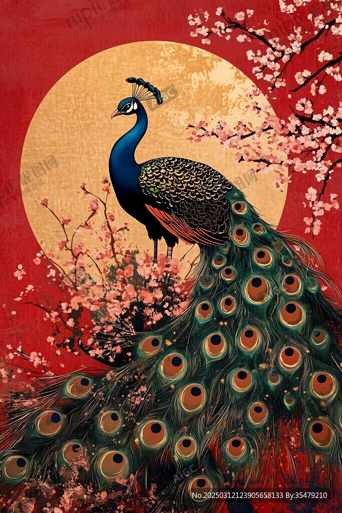 孔雀與梅花的韻味