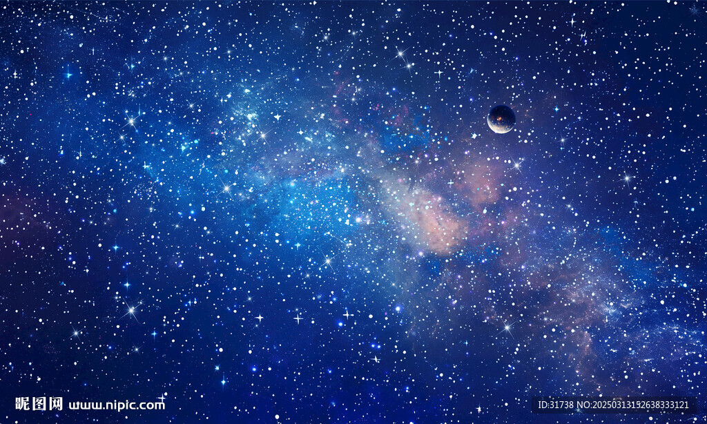 藍色星空星云背景圖