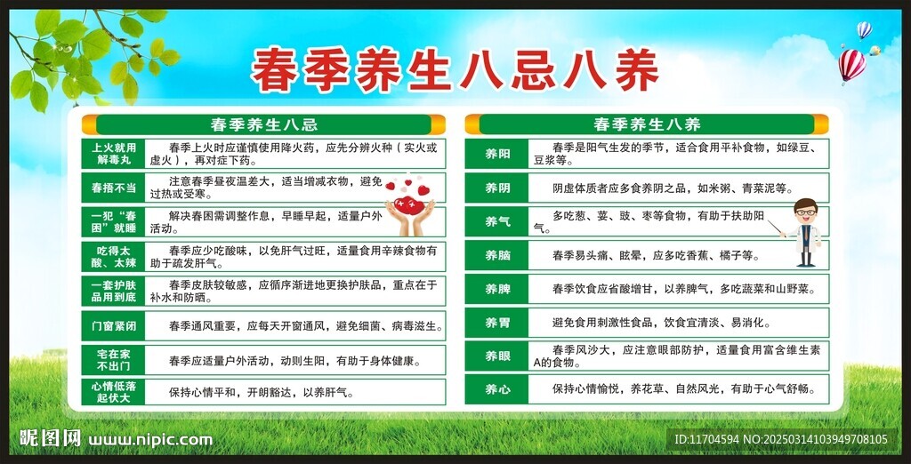 春季養生知識宣傳欄