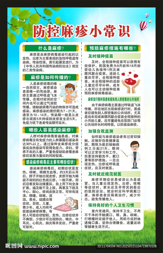 預防麻疹知識海報