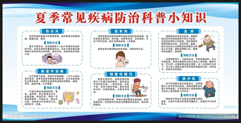 夏季常見疾病防治知識宣傳欄