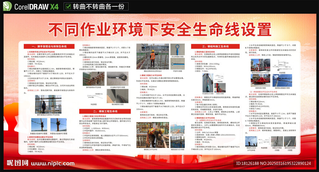 不同作業環境下安全生命線設置