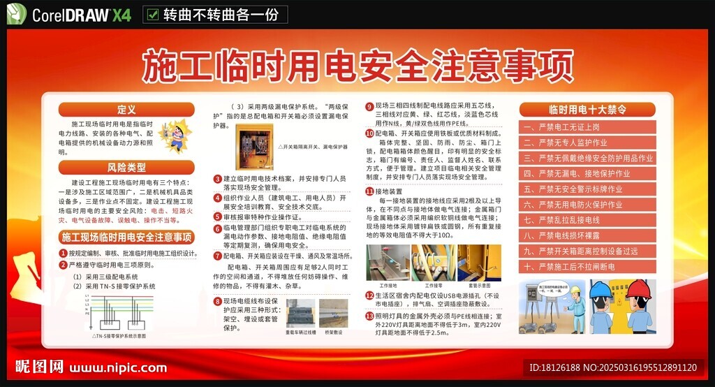工地臨時用電安全展板