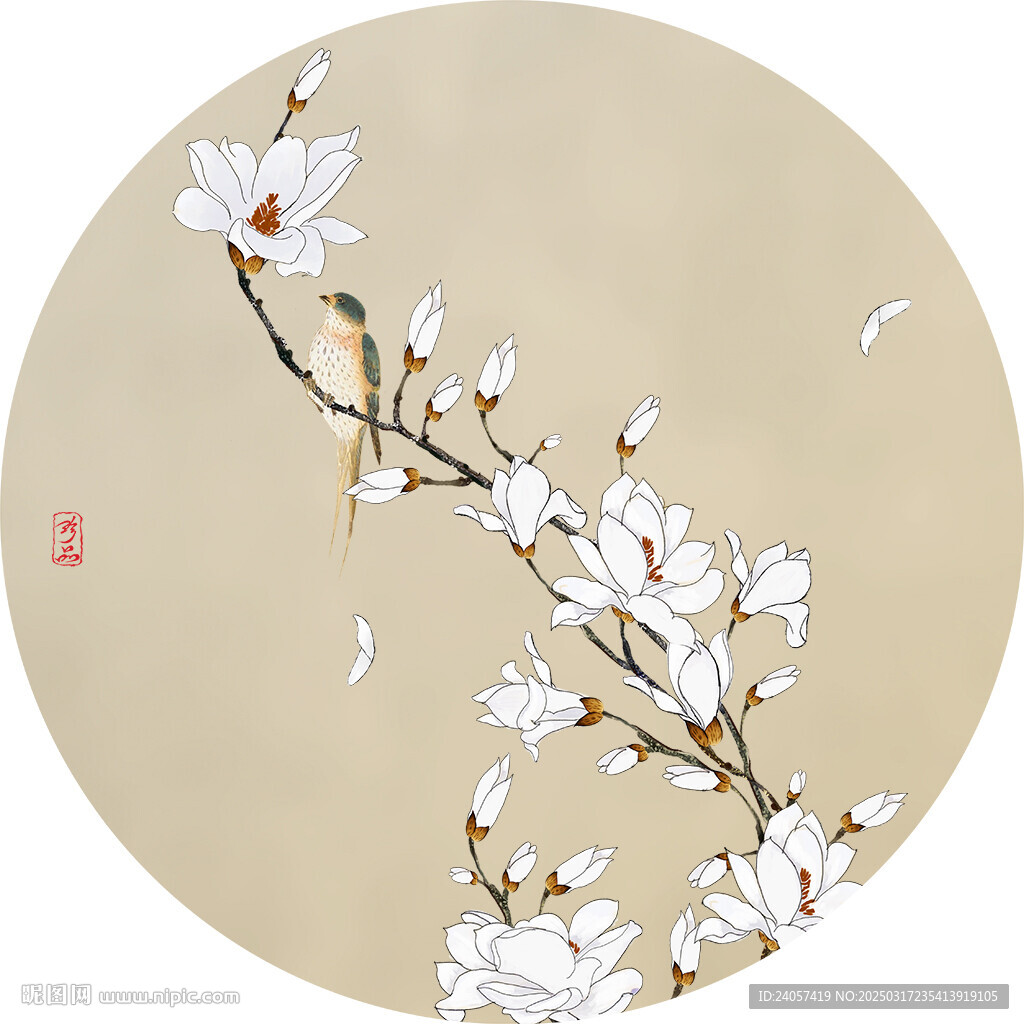 玉蘭花鳥