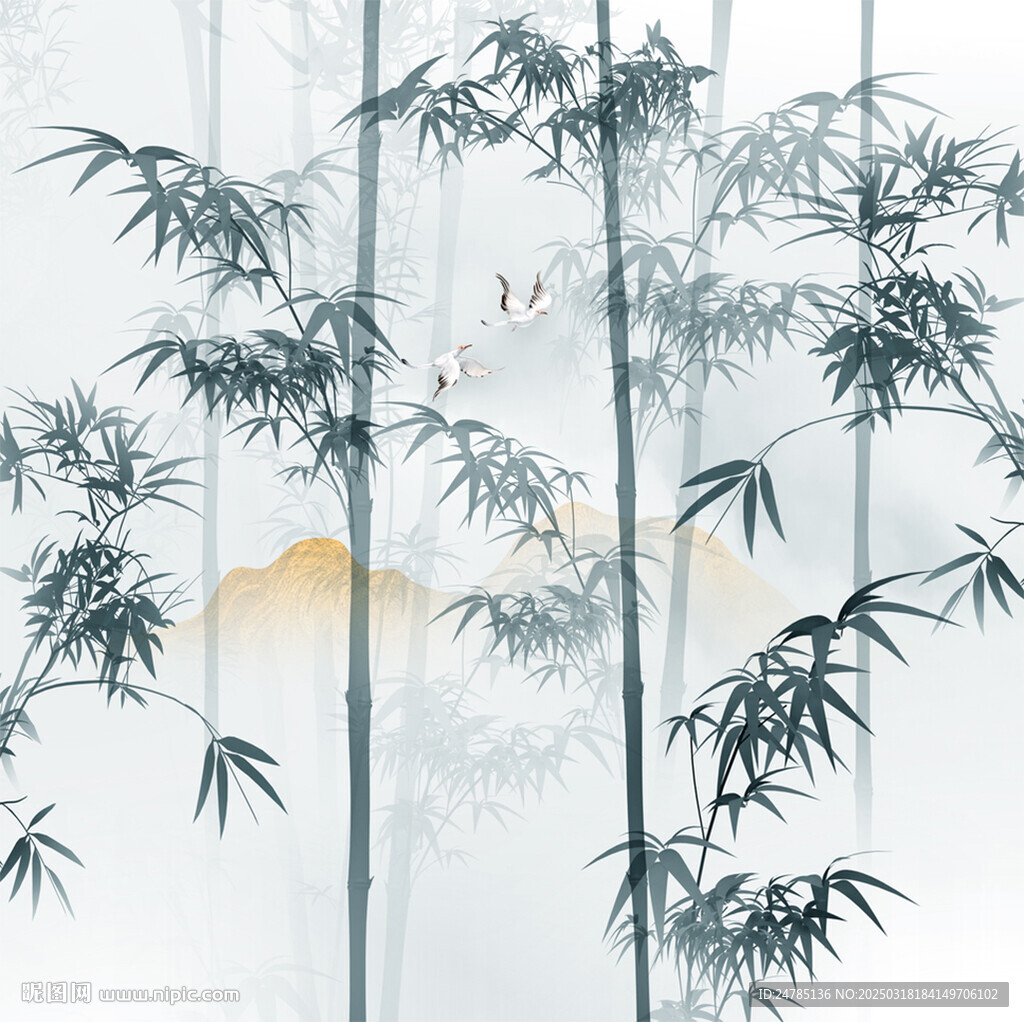 水墨竹林
