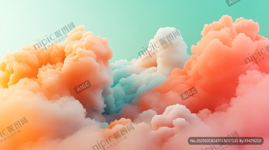 彩色云彩的夢幻天空