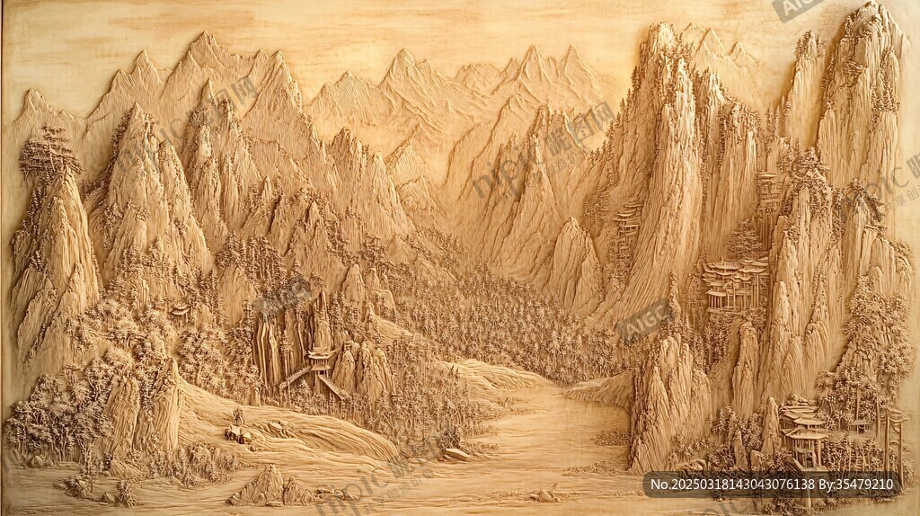 山水畫浮雕藝術(shù)