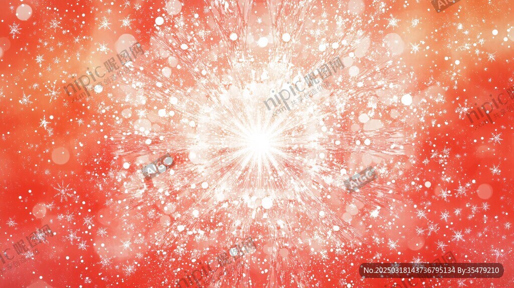 紅色光暈雪花爆炸