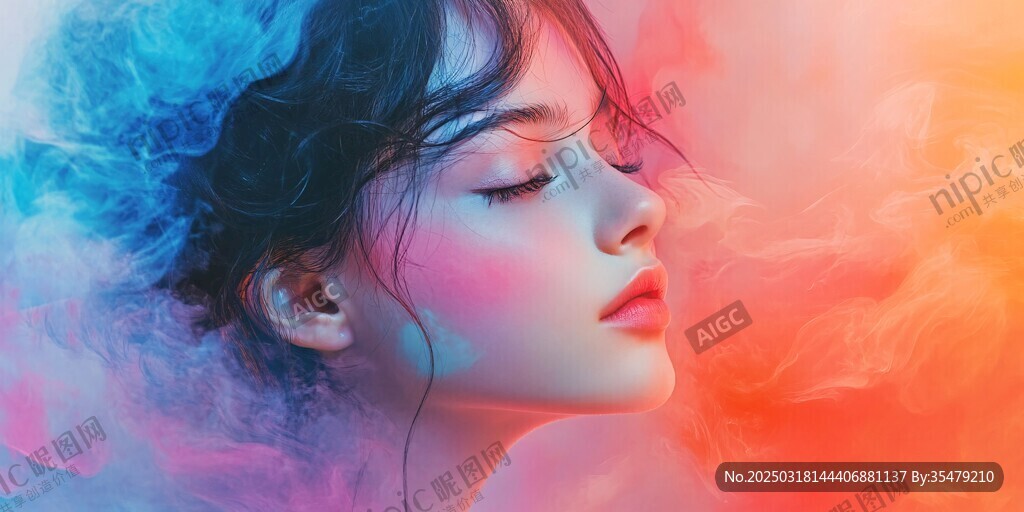 煙雨中的女子