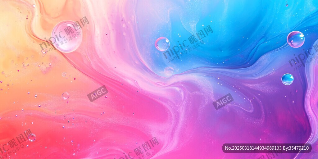 抽象色彩漩渦與氣泡