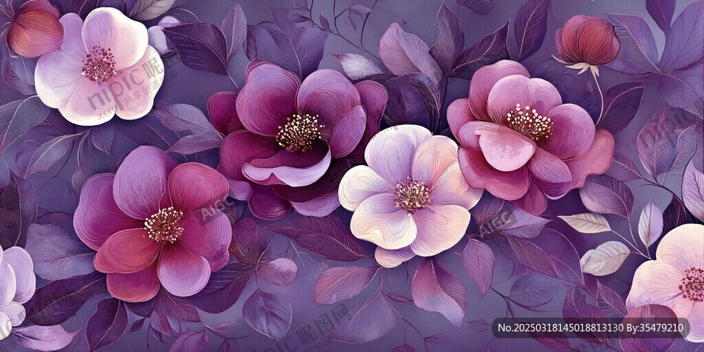 紫色花卉圖案