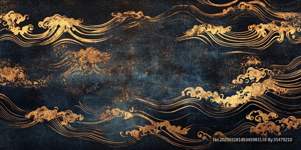 金色波浪紋理背景