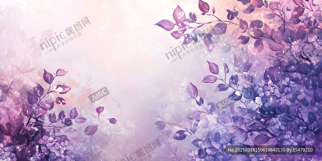 紫色夢境中的花卉幻想