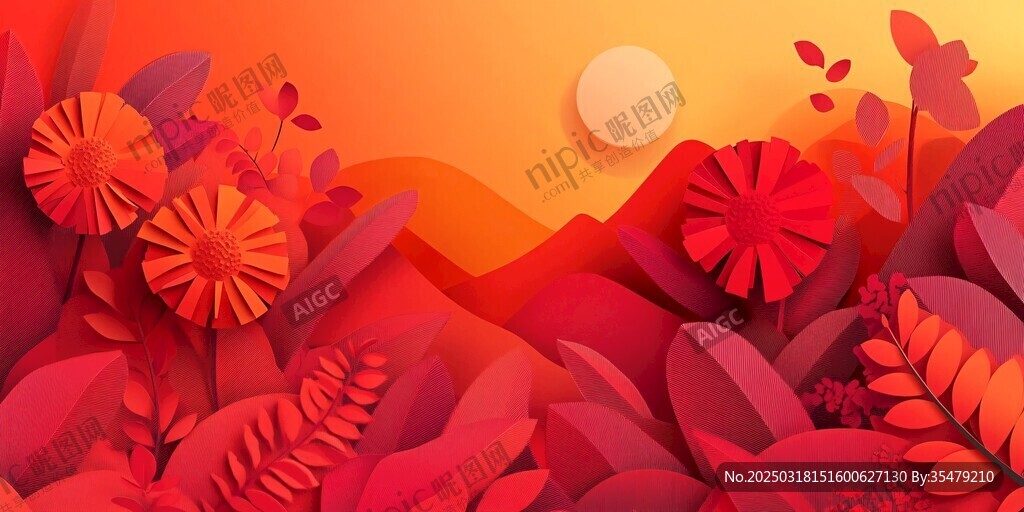 橙紅色調(diào)的數(shù)字藝術(shù)作品