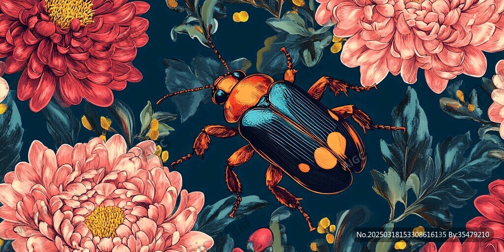 昆蟲與花卉的共生之美