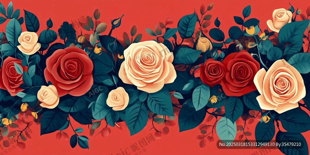 紅色與白色的玫瑰花束