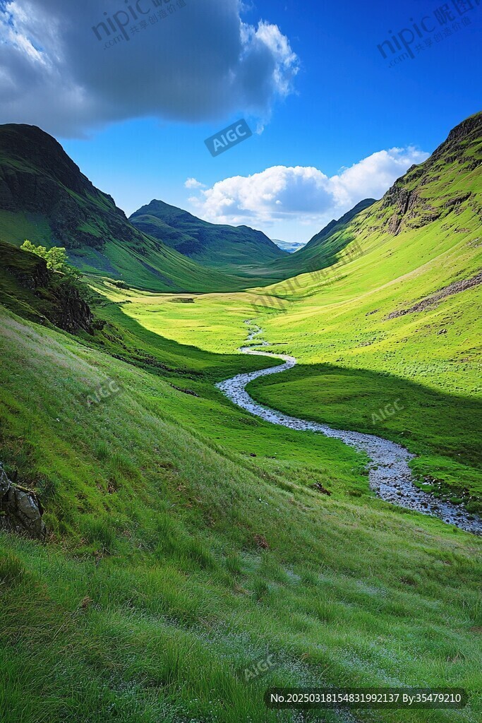 山谷中的綠色風(fēng)景