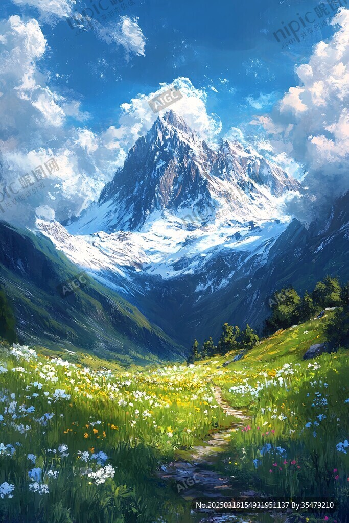 山谷中的春日盛景