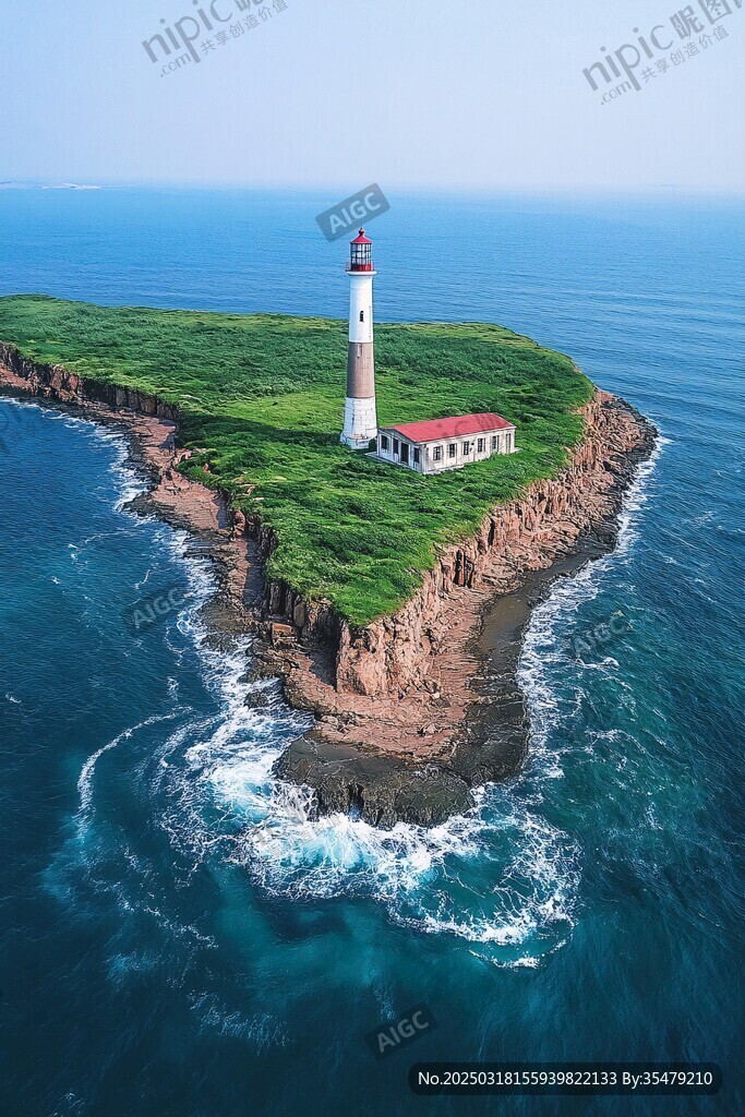 海洋中的綠色小島