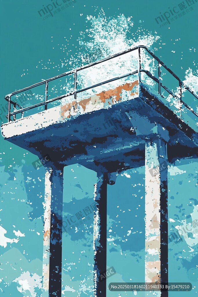 海浪沖擊碼頭