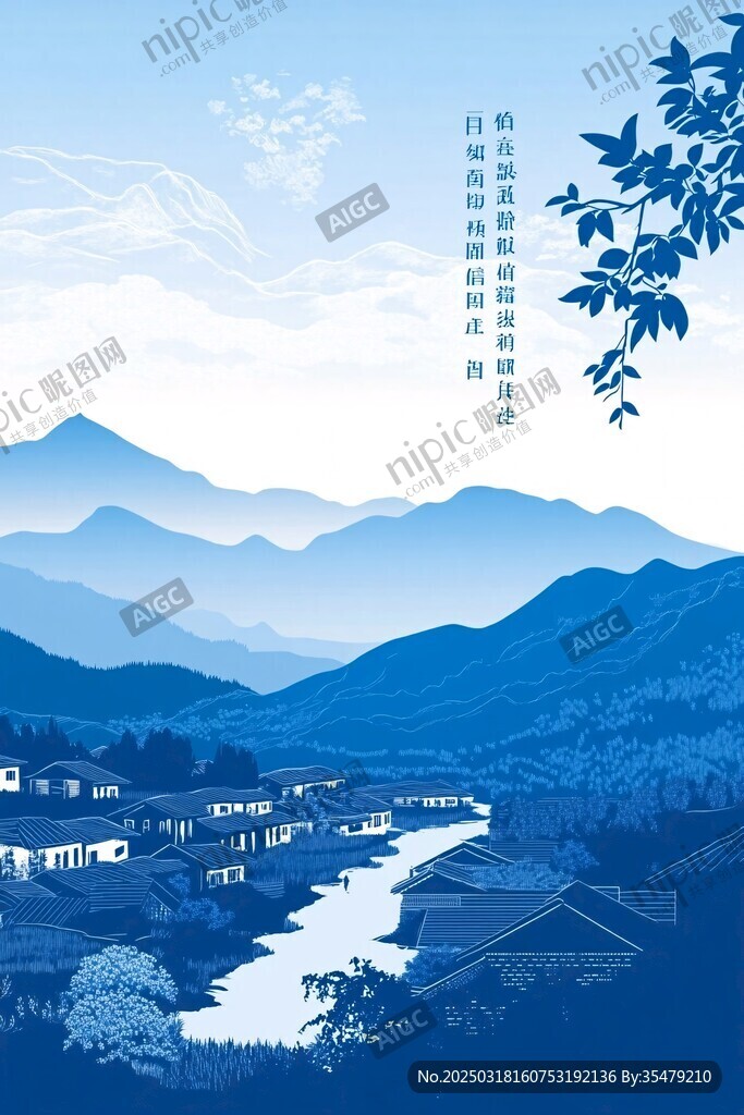 鄉(xiāng)村山水畫